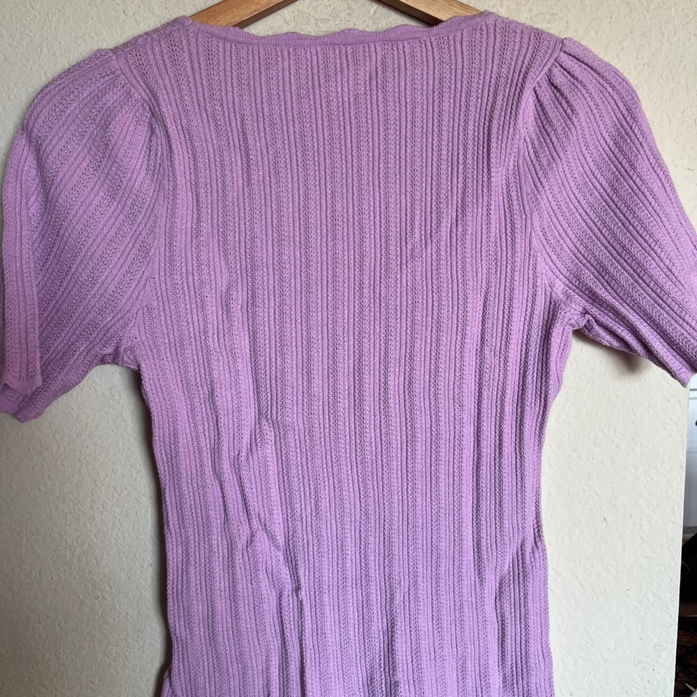 Lavender Ribbed Knit Top - Picture 2 of 3